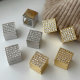 Pave square earrings