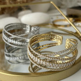 Pave clear zircon chunky bangle