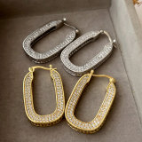 Pave zircon pin earrings