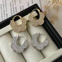 Pave flower earrings