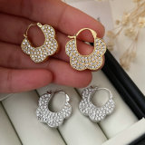 Pave flower earrings