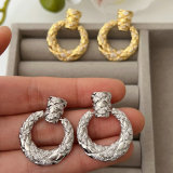 Pave circle earrings