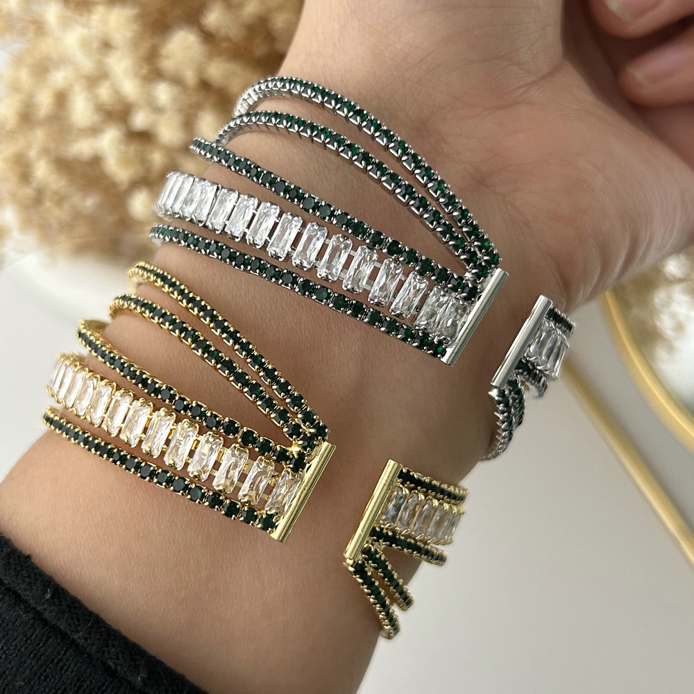 Green zircon chunky cuff