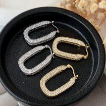 Pave zircon pin earrings
