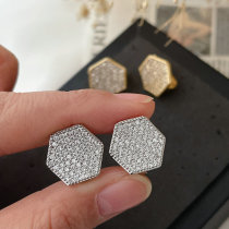 Pave suqare earrings