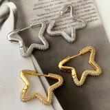 Pave star earrings