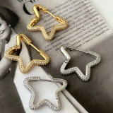 Pave star earrings