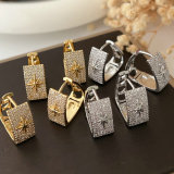Triangle pave zircon earrings