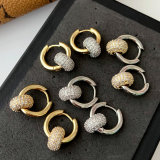 Fashoin zircon circle charm earrings
