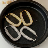 Pave zircon pin earrings