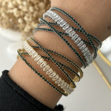 Green zircon chunky cuff