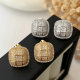 Pave square earrings
