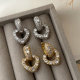 Pave heart earrings