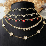 Heart butterfly necklace
