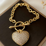Big heart charm chain bracelet