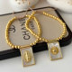 Square religious charm gold bead bracelet