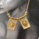 religious square charm necklace