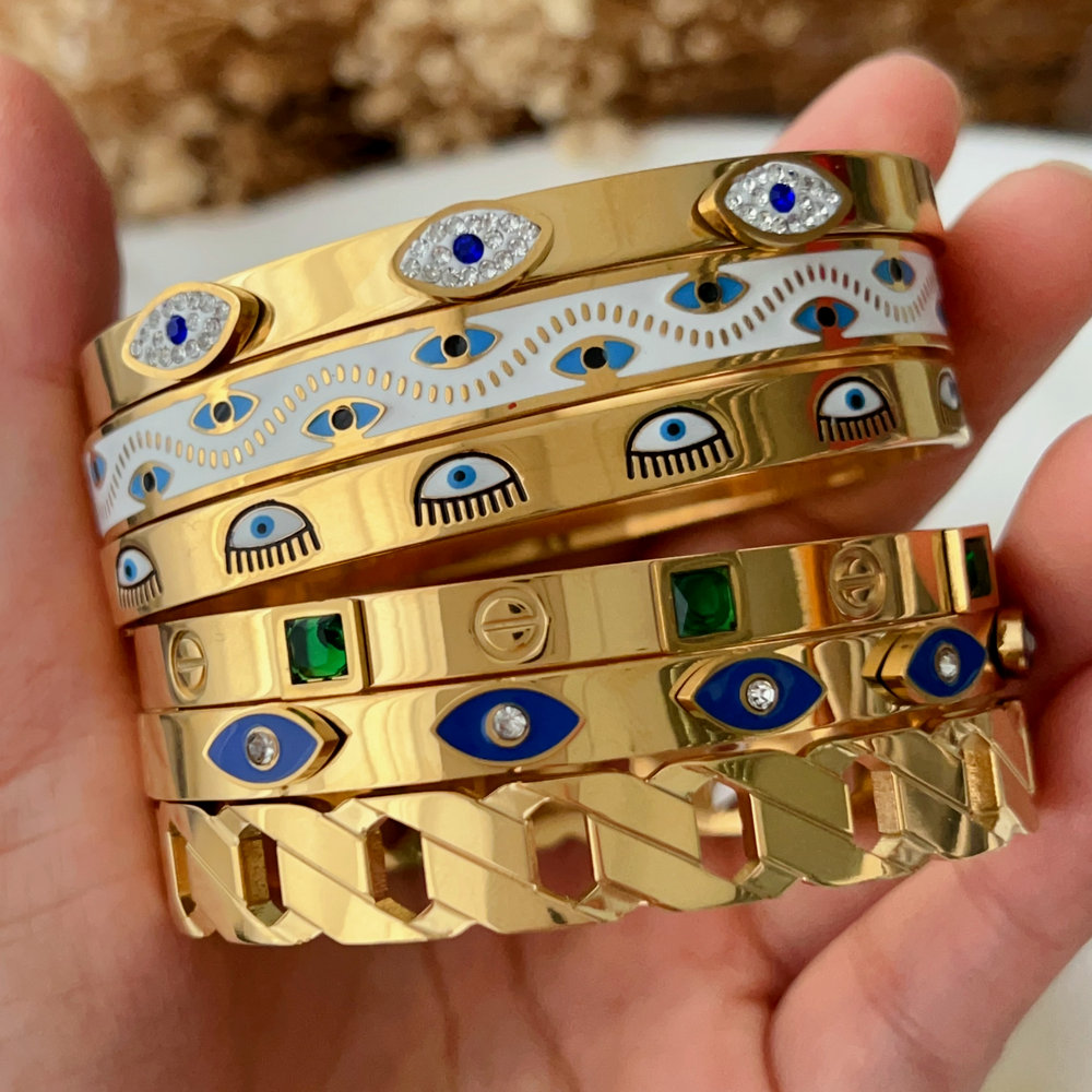 Stainless steel eye bangle