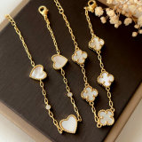 Shell heart clover bracelet