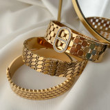 Stainless steel chunky bangle