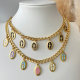 Enamel religious charm necklace