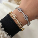 Pave square cuff