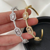 Pave square cuff