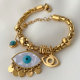 Stainless steel eye charm bracelet