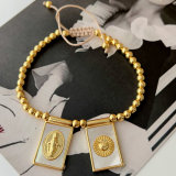 religious square charm bracelet