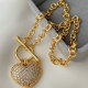 Big heart charm chain necklace