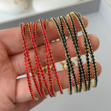 Red zircon chunky crystal bracelet