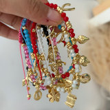 Brass charms chinese crystal bead bracelet