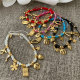 Brass charms chinese crystal bead bracelet