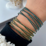Green zircon chunky crystal bracelet
