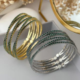 Green zircon chunky crystal bracelet