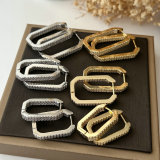 Pave square hoop