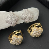 Pave zircon clover earrings