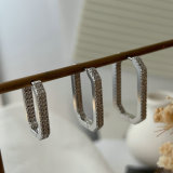 Pave square hoop