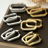 Pave square hoop