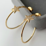 Pave star hoop