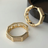 Pave zircon square hoop