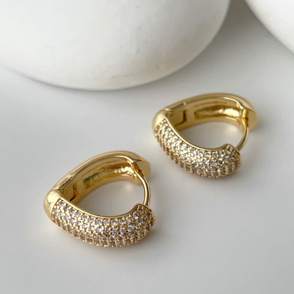 Pave triangle earrings