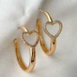 Pave heart hoop