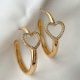 Pave heart hoop