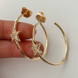Pave star hoop