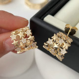 Pave star earrings