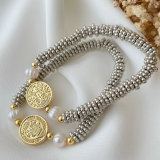 Bead cross bracelet