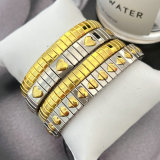 Stainless steel heart elastic bracelet