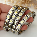 Stainless steel elastic heart bracelet
