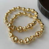 Gold bead spring bracelet
